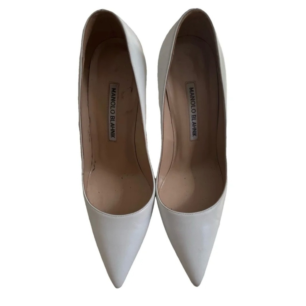 Manolo Blahnik BB Pump - White Leather